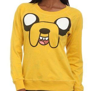 Mighty Fine Adventure Time Juniors Reversible Jake The Dog Sweatshirt New Large